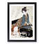Woman with a Cat by Yashima Gakutei - Picture Frame Painting Print-55613026-55613025