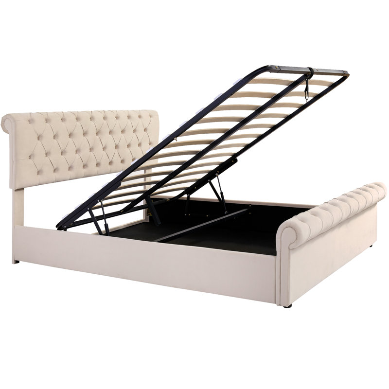 Upholstered Ottoman Storage Bed, Double (4'6)
