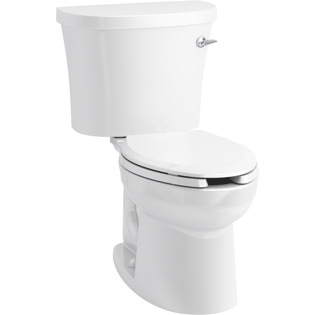 Kingston 1.28 GPF (Water Efficient) Elongated Two-Piece Toilet (Seat Not Included) Kohler Lever 