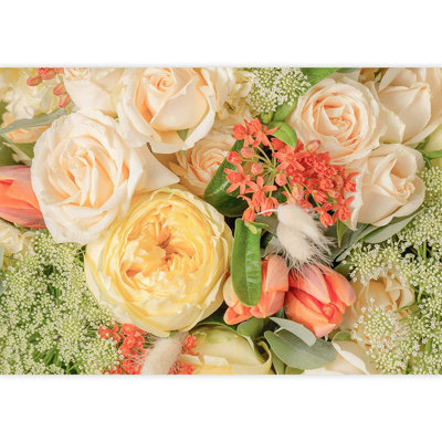 Murale fleurs de printemps en fleurs roses