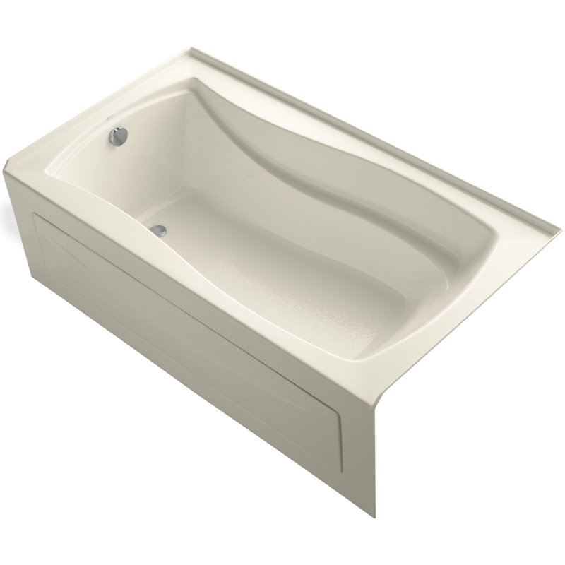 Mariposa 66" x 36" Alcove Soaking Bathtub, Amande, Gauche