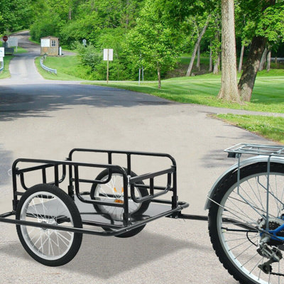 Foldable Large Bicycle Bike Cargo Trailer Foldable 110lbs Max Load Wagon Cart