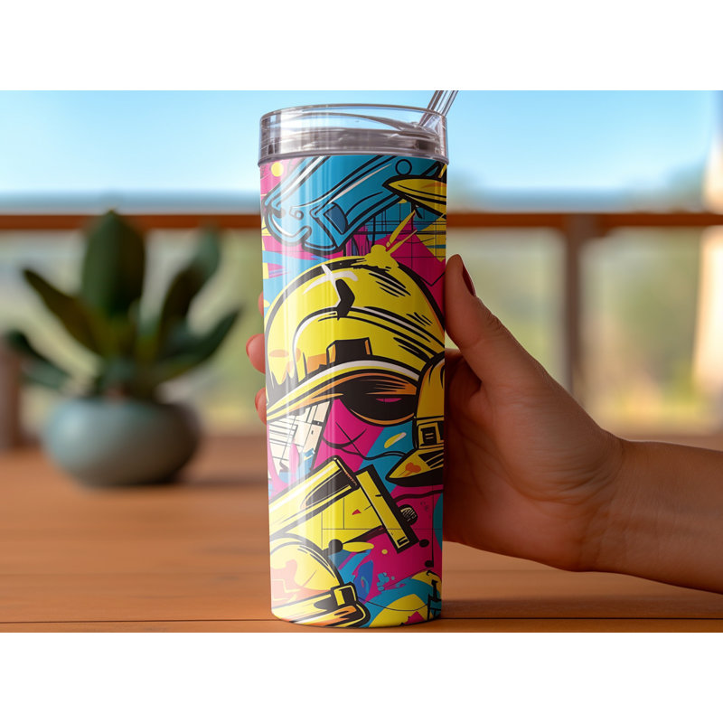 Choose Handmade Tumblers 591ml Vacuum Insulated Stainless Steel (18/8) Travel Tumbler with Straw