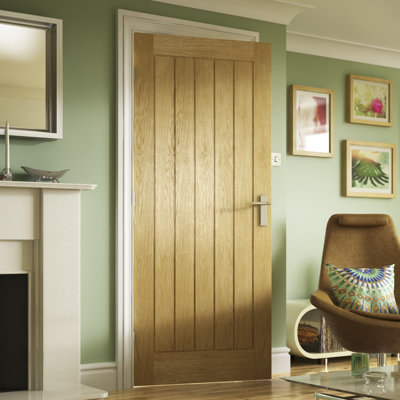 Croft Solid Oak Panelled Slab Fire Door