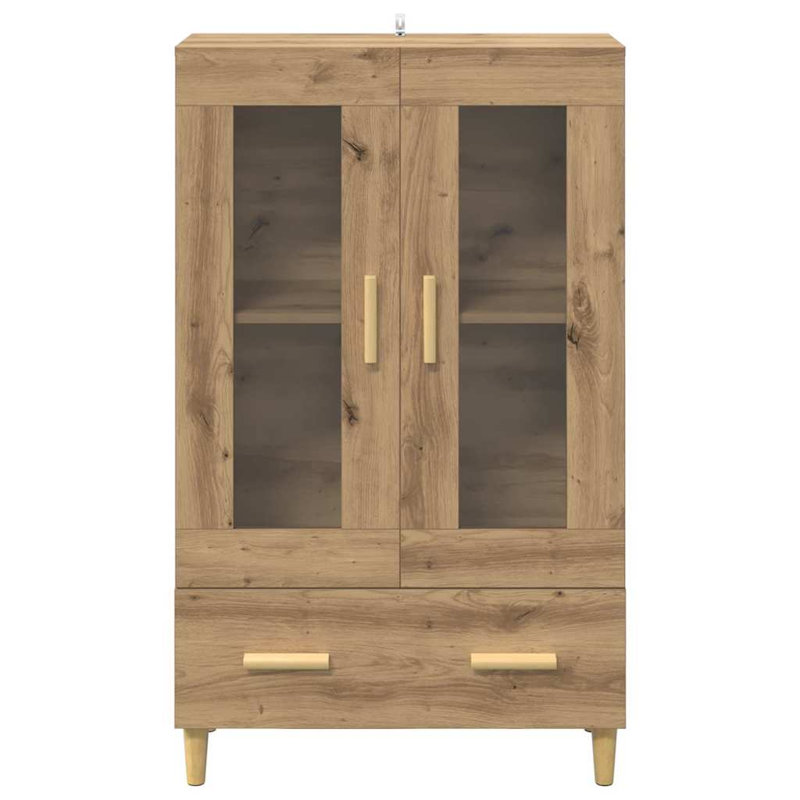  Highboard Black Oak 70 X 31 X 115 Cm Engineered Wood, Artisan Oak