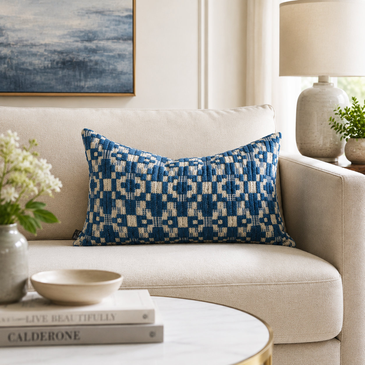 Fraser 24" x 14" Throw Pillow, Royal