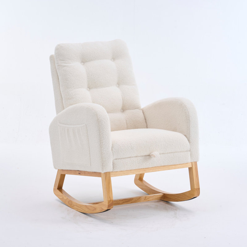 Fauteuil d'appoint avec repose-pieds Accent, Peluche beige