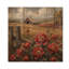 Pivoines rouges rétro par The Barn I - art mural en bois pivoines - sur bois de pin naturel-303124222
