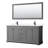 Avery 72 " W Freestanding Standard Double Vanity Bathroom Vanity With Marble Top with Mirror-51712094-51712093-80216042
