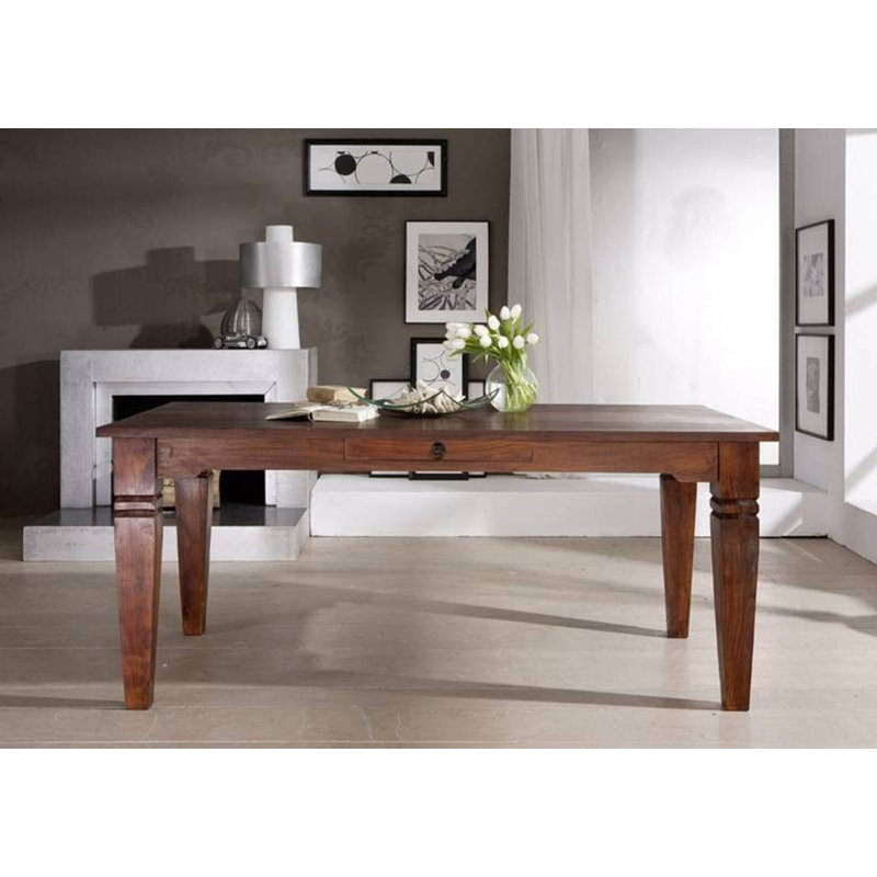 Oxford Acacia Solid Wood Top Dining Table, Honey, H76 x L200 x W100cm