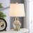Narva 22" Beige/Clear/Silver Bedside Table Lamp