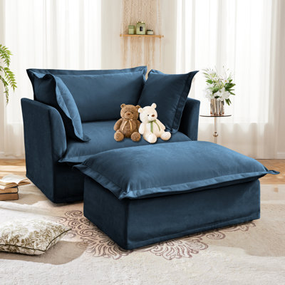 Gryta 49"W Luxury Chenille Modular Chaise Lounge by Latitude Run
