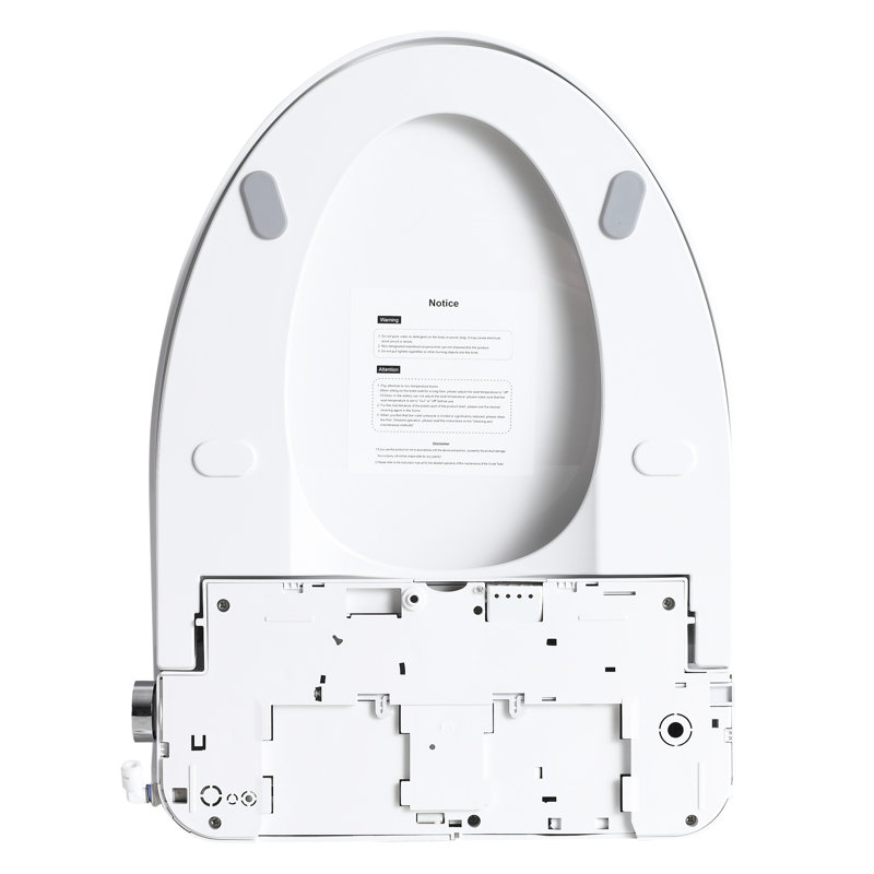 Smart Bidet Seat With Side Knob - Multiple Wash Modes, Water Temperature And Adjustment, Automatic Nozzle Cleaning, Digital Display, Night , White Plastic For Bathroom Refresh Modern