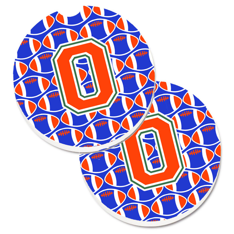 Sous-verre de football, O, Bleu / Orange
