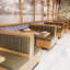 Bancs de restaurant nordiques simples et modernes