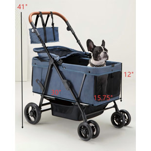 Extra Large Pet Stroller For Medium & Large Dogs (20–132 Lbs) | Foldable & Breathable | Fits 2 Small Dogs | Available In Pink & Navy Blue