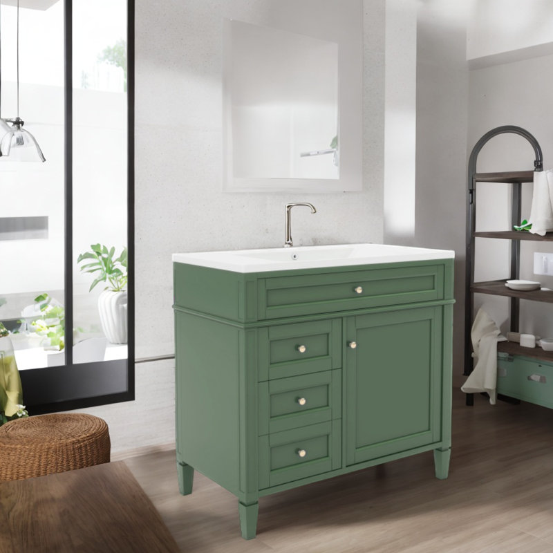 Meuble-lavabo simple avec plateau Cvanko 36, Vert