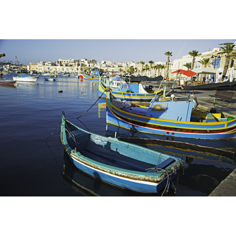 «Marsaxlokk-Malta» par Fabiomichelecapelli, reproduction d'art sur toile tendue, L 12 po x H 8 po