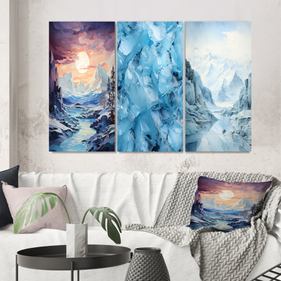 «Glacier Frozen Majesty Patchwork», 3 pièces sur toile