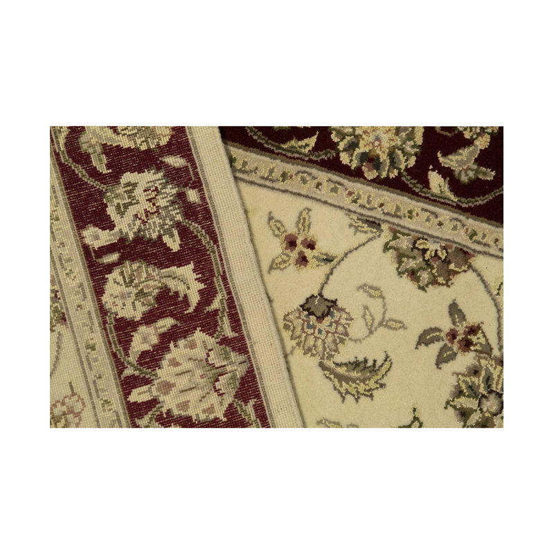 Elegance Oriental Area Rug in Ivory/Wine/Beige