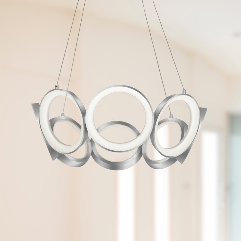 Lustre à DEL 8 lumières Oros, Argent antique