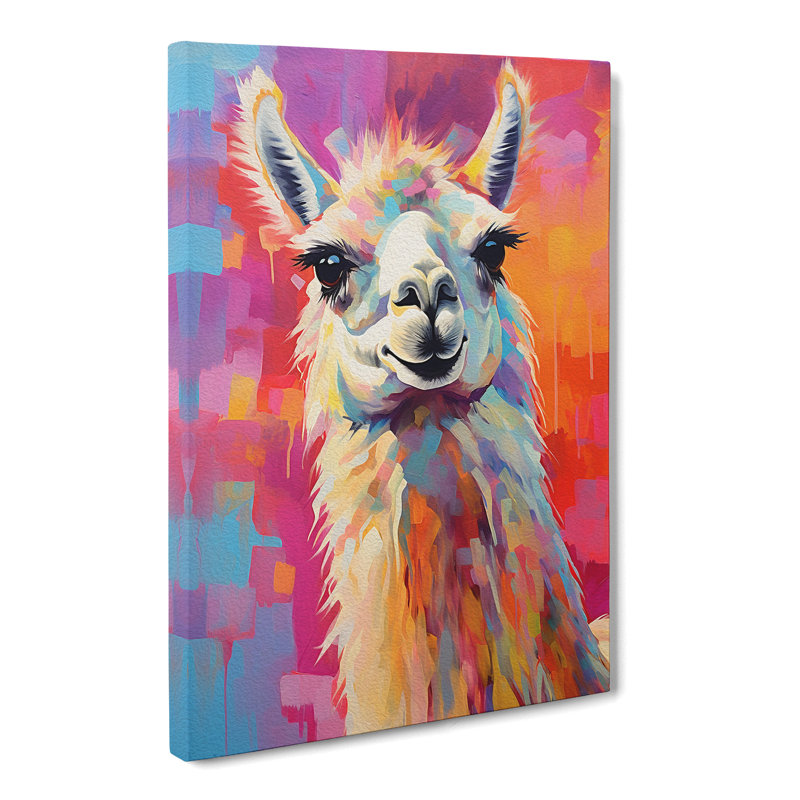 Llama Expressionism - No Frame Print, 50cm H x 35cm W x 3cm D