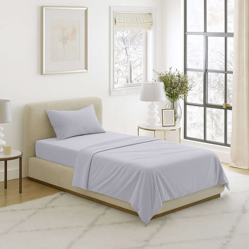 Series 1200 Brushed Microfiber Sheet Set - Wrinkle, Stain & Fade Resistant Bed Linens & Pillowcases, Silver