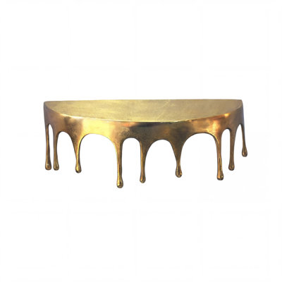 Gold Aluminium Wall Shelf with Drip Design