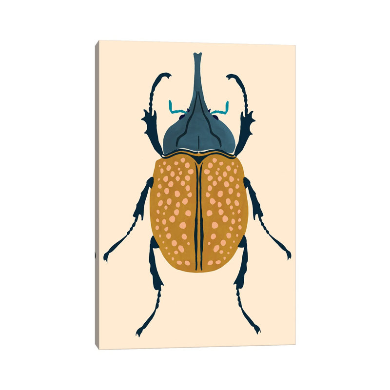 Beetle Bug II by Victoria Barnes - Wrapped Canvas Painting, 20.32 cm H x 30.48 cm W