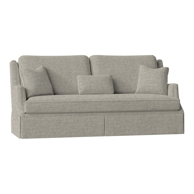 Savannah 87.5" Chenille Round Arm Sofa with Reversible Cushions, Linen (3152 72)