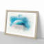 Blue Domed Church in Santorini in Abstract - Picture Frame Graphic Art Print-55687097-55687098