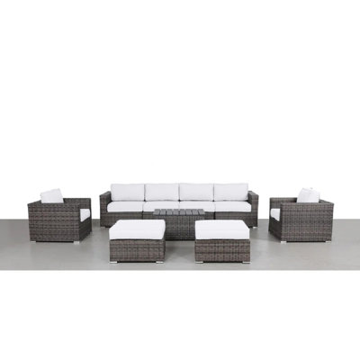 Denyah Fully Assembled 9 Piece Sofa Seating Group with Sunbrella Cushions | Fully Assembled Seating Set by Latitude Run