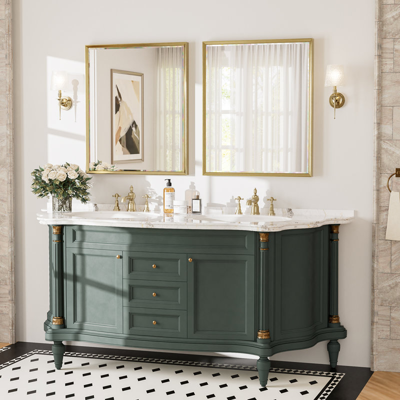 Miroir de salle de bain, Doré, 30''×36''