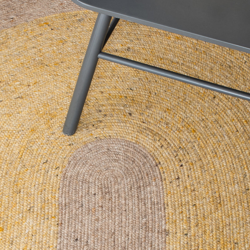 Tapis en laine / coton tissé à la main Mccann, Rond 4 pi