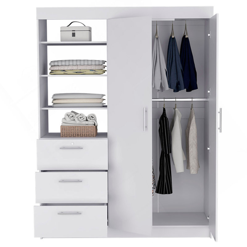 Armoire Rumanu, chambre à coucher, blanc, Blanc