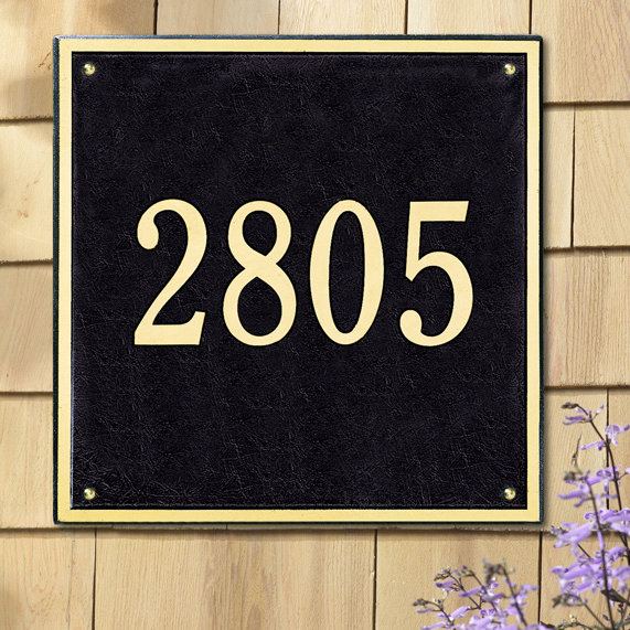 1-Line Wall Address Plaque, Bronze and Gold, Yes