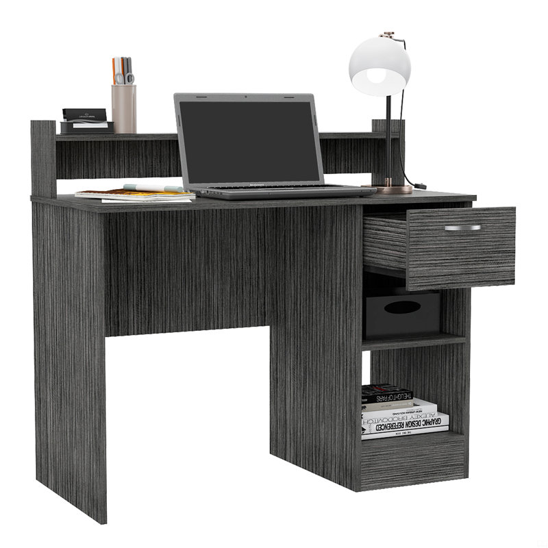 Writing Computer Desk , Multiple Shelves, One Drawer