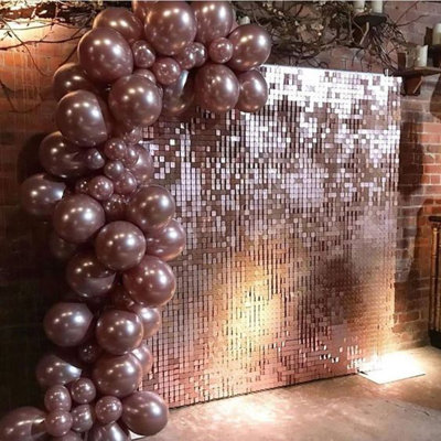 12"x12" Clear Back Shimmer Sequin Wall Panels for Backdrop, Photo Booth, Wedding, Graduation, Bridal, and Birthday Party Decor