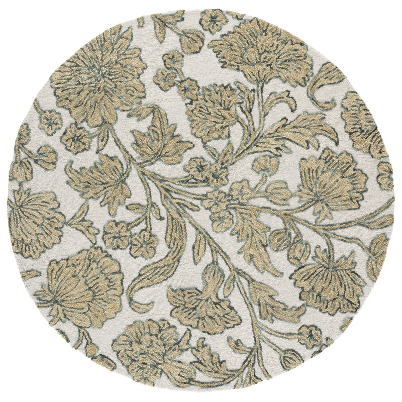 Jardin 333 Hand Tufted 80% Wool; 20% Cotton Floral Rug, Round 6'