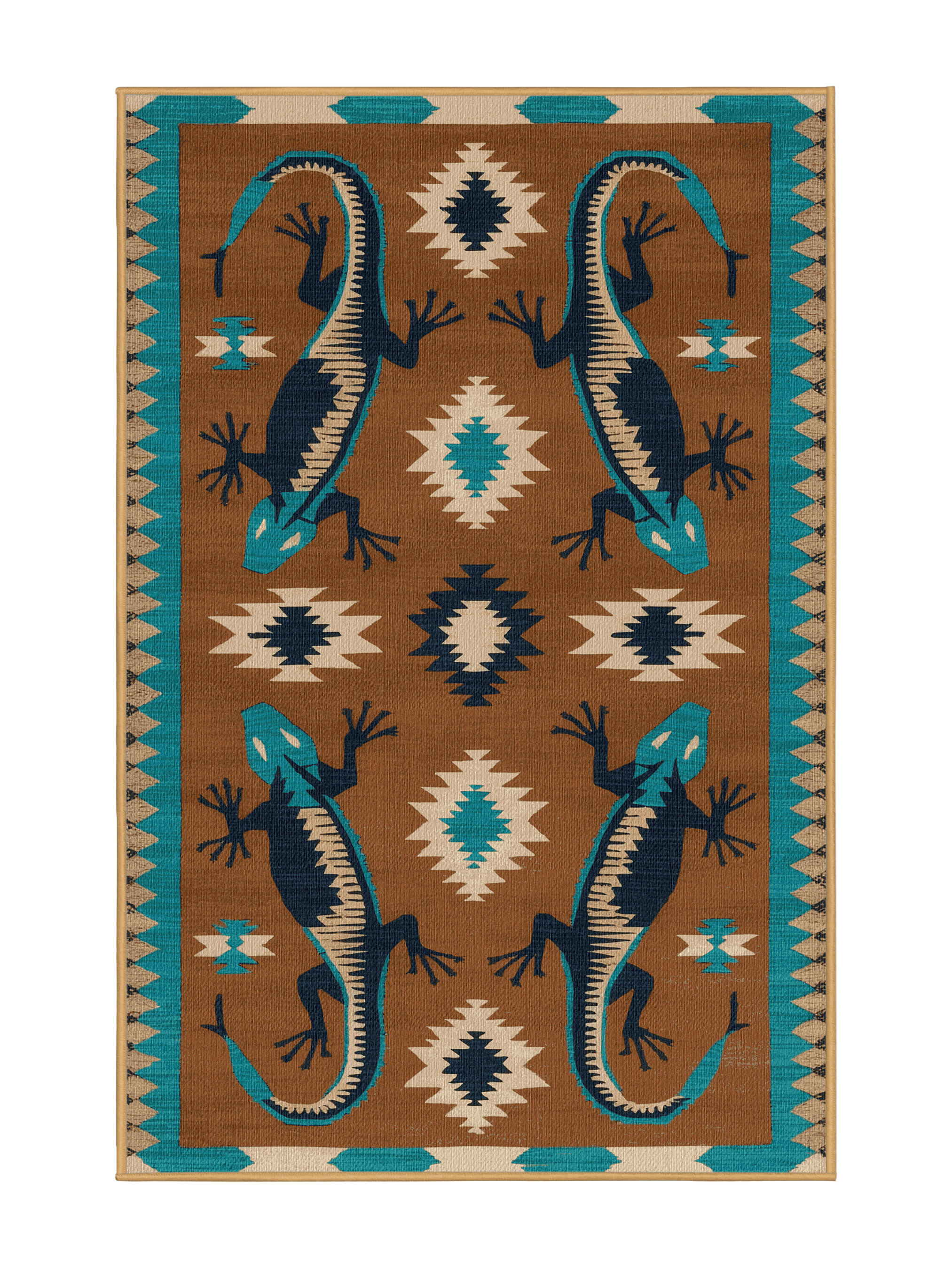 Cool Rug Lizard Foundry Select Washable Lizard Motif Southwestern Area Rug | Wayfair