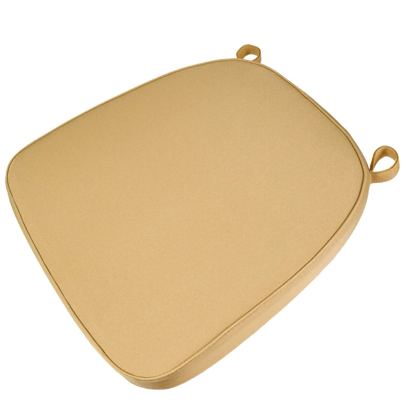 2" Thick Chiavari Chair Pad with hook & loop fastener Straps by Chivari, Gold