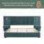 Structure de lit tapissier en tissu chenille avec motif plissé, lit plateforme avec tête de lit et table de chevet. Aucun sommier nécessaire-437207600-437207614