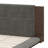 Floor Upholstered Platform Bed With Extended Wood Headboard & Bedside Shelf
