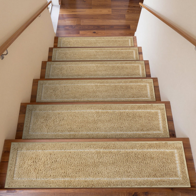 Tapis d'escalier moderne antidérapant (ensemble de 15), Brun