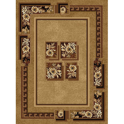 Tapis décoratif Touffeté brun/noir