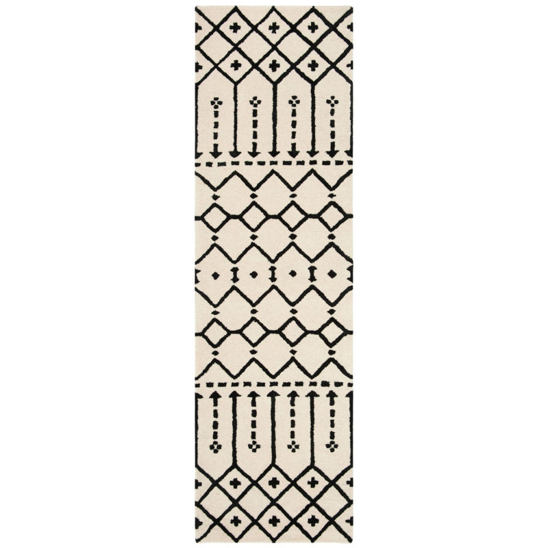 Griffiths Hand Tufted Wool Geometric Rug, Runner 2'3" x 6'