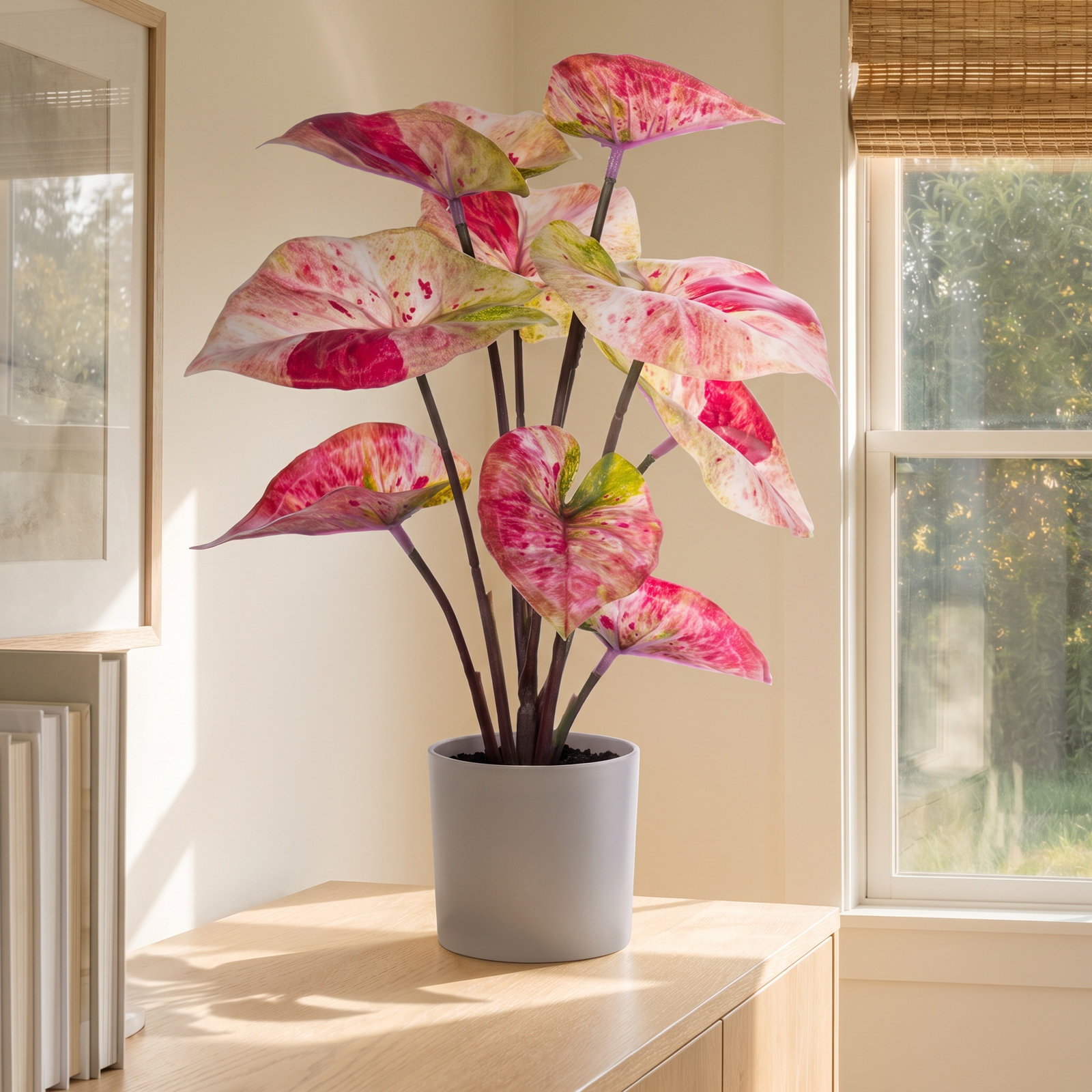 11.5'' Faux Foliage Plant in Pot, Red