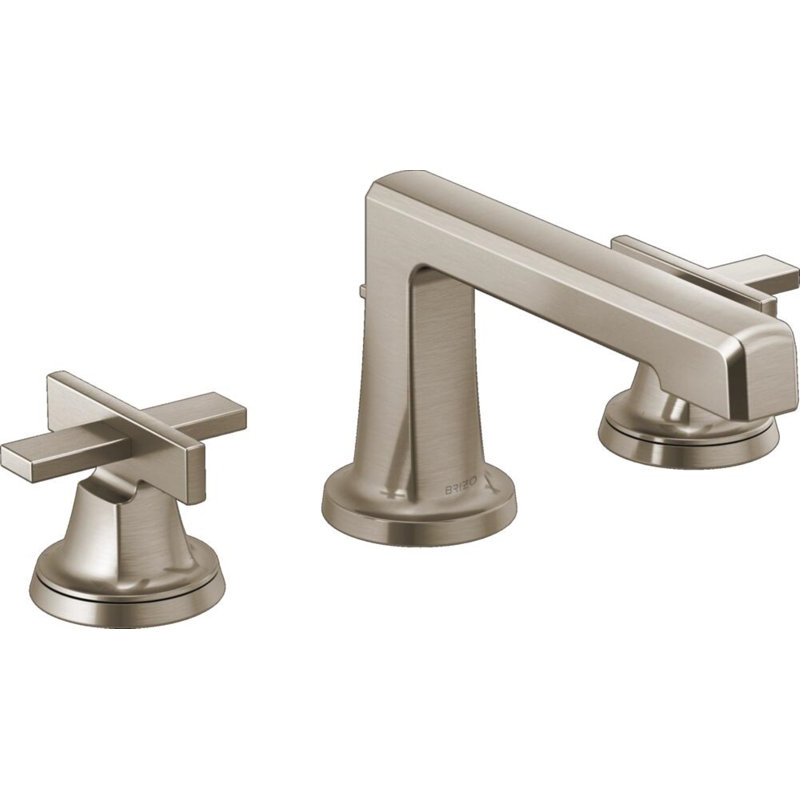Levoir® Two-Handle Wall Mount Lavatory Faucet, Luxe Nickel, Low Cross Handle, 1.2