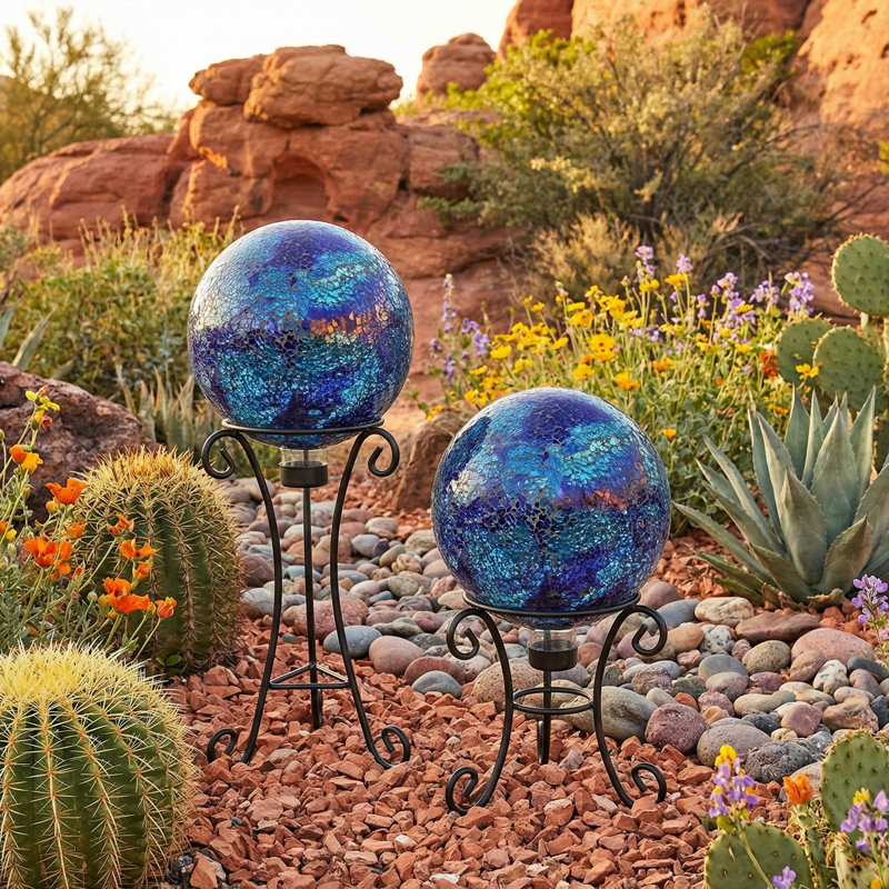 Boule à globe en verre Deep Ocean Swirl - 10 po - ensemble de 2, Ensemble de 2