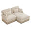 Canapé modulaire 69 po avec repose-pieds en chenille 69 po avec imprimé léopard - canapé modulaire moderne avec garniture à pampilles, assise profonde, dossier ergonomique, facile à assembler-129606625